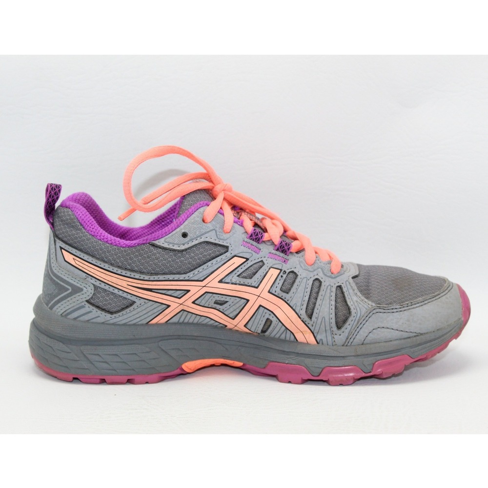 SINGLE SHOE Asics Gel Venture 7 Kids Trail Running Shoe Grey Peach Purple Size 4